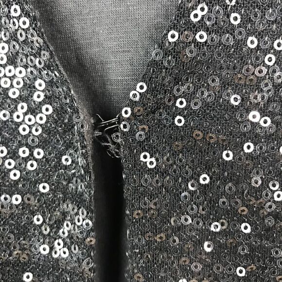 Cato Dark Gray Sequin Sleeveless Cardigan Vest Small - Picture 3 of 7